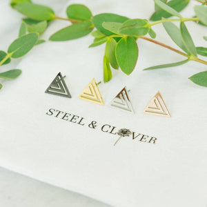 Pinnacle Triangle Stud Earrings