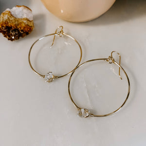 Herkimer Diamond Hoop Earrings