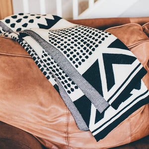 Adobe Boho Geometric Throw Blanket