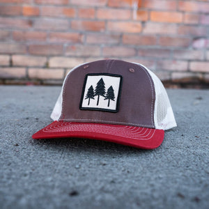 Three Tree Tri Tone Trucker- Brown/Red