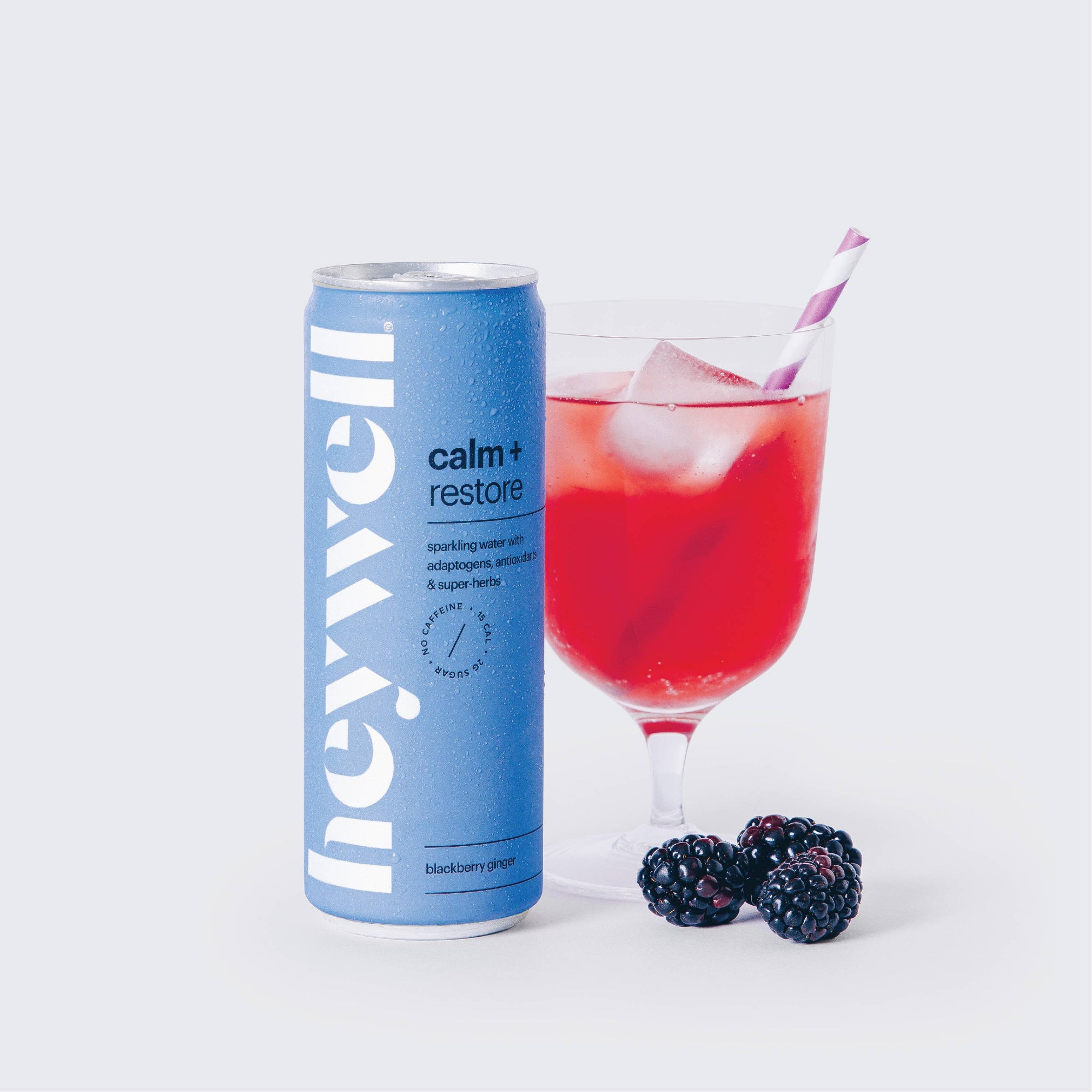 Heywell calm + restore sparkling blackberry ginger