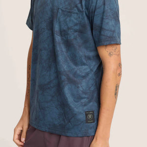 Mathis Pocket Short Sleeve Active Tee - Navy Tie Dye