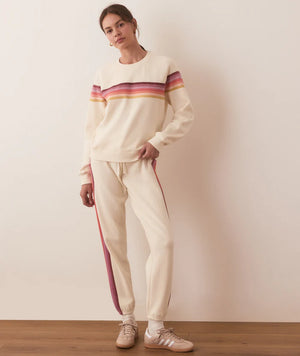 Anytime Sweatpants - Antique White Stripe