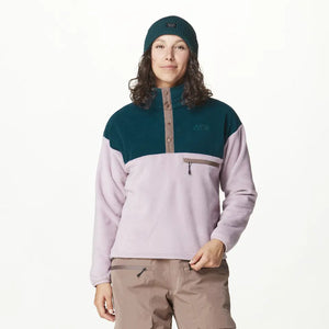 Retro Arcca Womens 1/4 Fleece - Sea Fog Deep Water