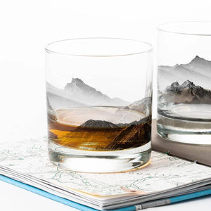 Mountains and Clouds Whiskey Glasses