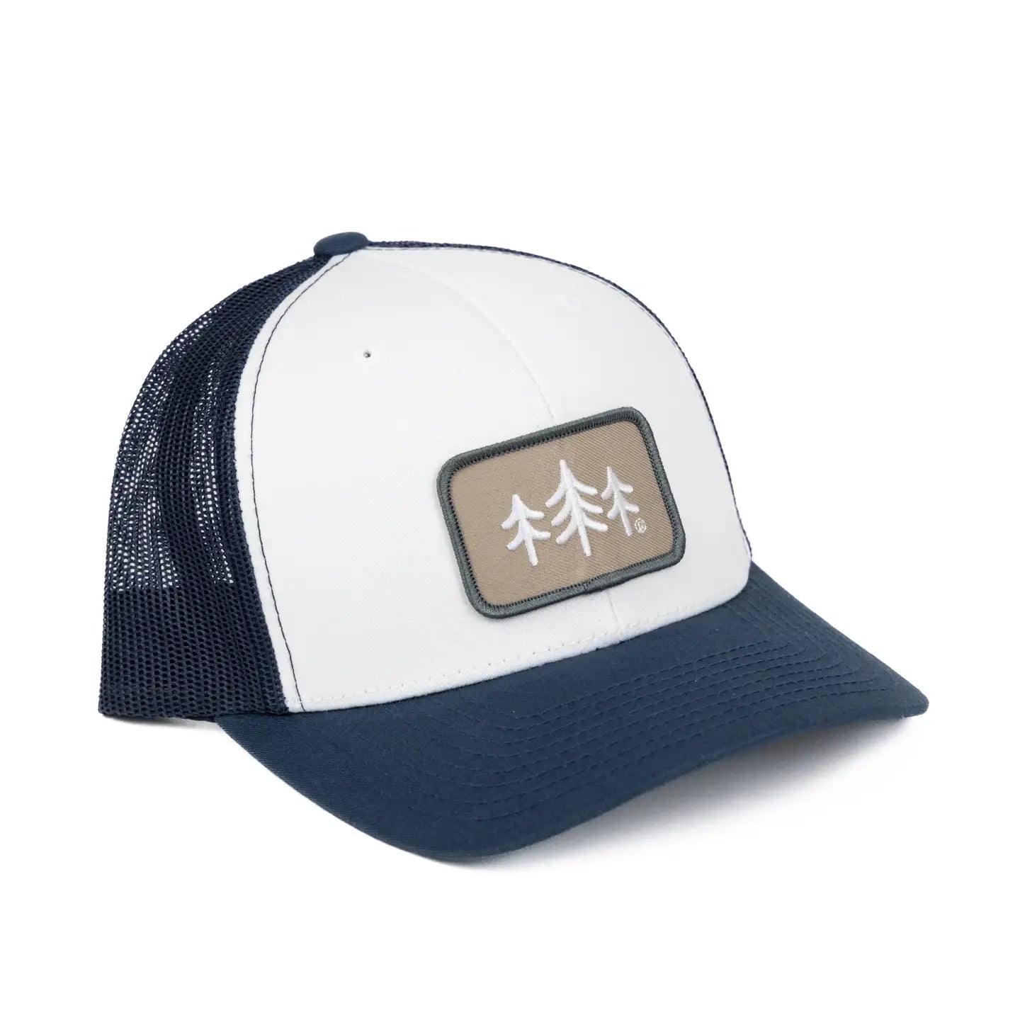 TriPine Trucker Hat - White/ Navy/ Navy