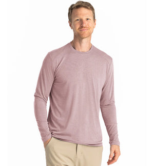 Men's Bamboo Shade Long Sleeve - Heather Adobe Red