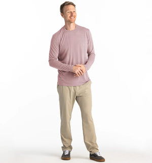 Men's Bamboo Shade Long Sleeve - Heather Adobe Red