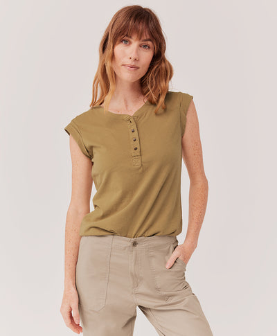 The Portside Henley Tank - Fennel