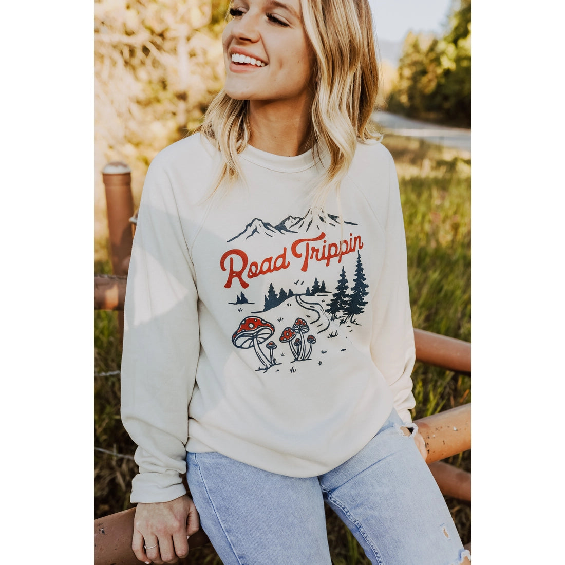 Road Trippin Unisex Pullover - Heather Dust